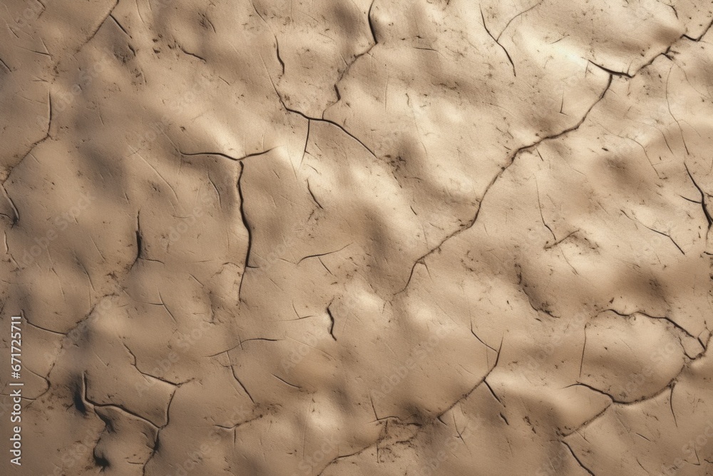 Aufkleber a close up view of a dirt surface with visible cracks. this image can be used to depict drought, ari