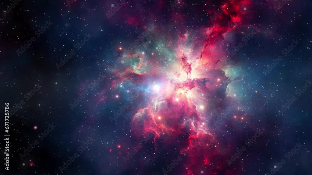 Wall mural animated space nebulosa and galaxy background with stars. part2