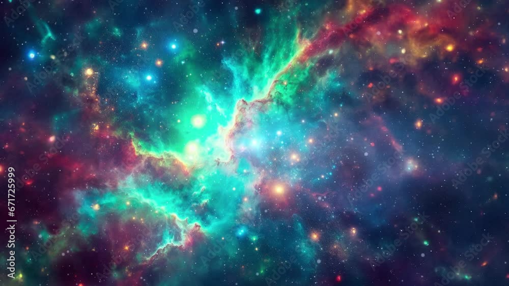 Wall mural animated space nebulosa and galaxy background with stars. part1