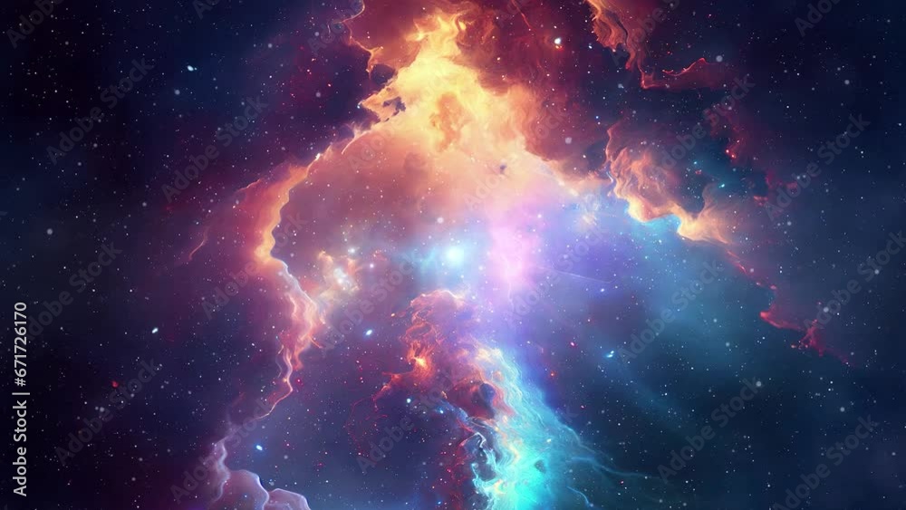 Wall mural animated space nebulosa and galaxy background with stars. part2