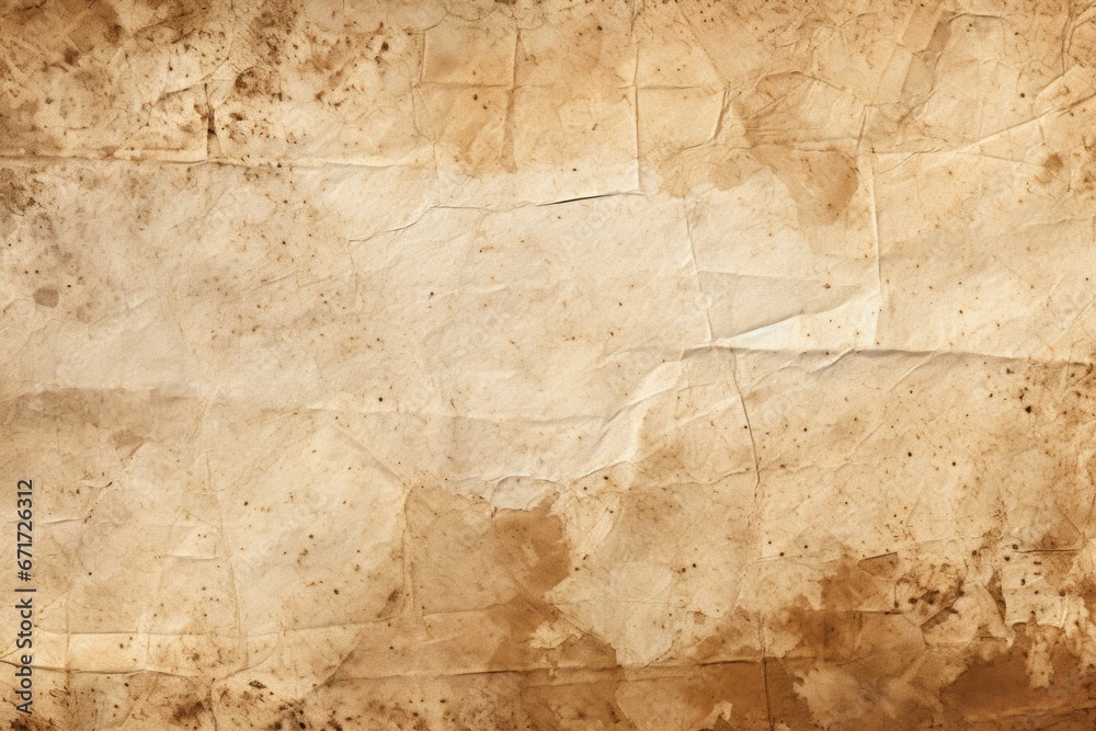 Poster A piece of brown paper with stains. Can be used as a background or texture in various design projects.