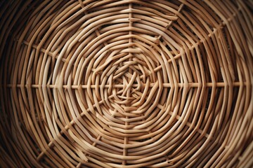 A detailed close-up view of a wicker basket. This versatile image can be used in various contexts.