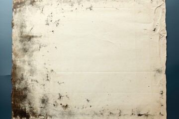 An aged piece of paper with dirt and grime on it. Can be used to depict vintage or antique themes or to add texture and authenticity to design projects.