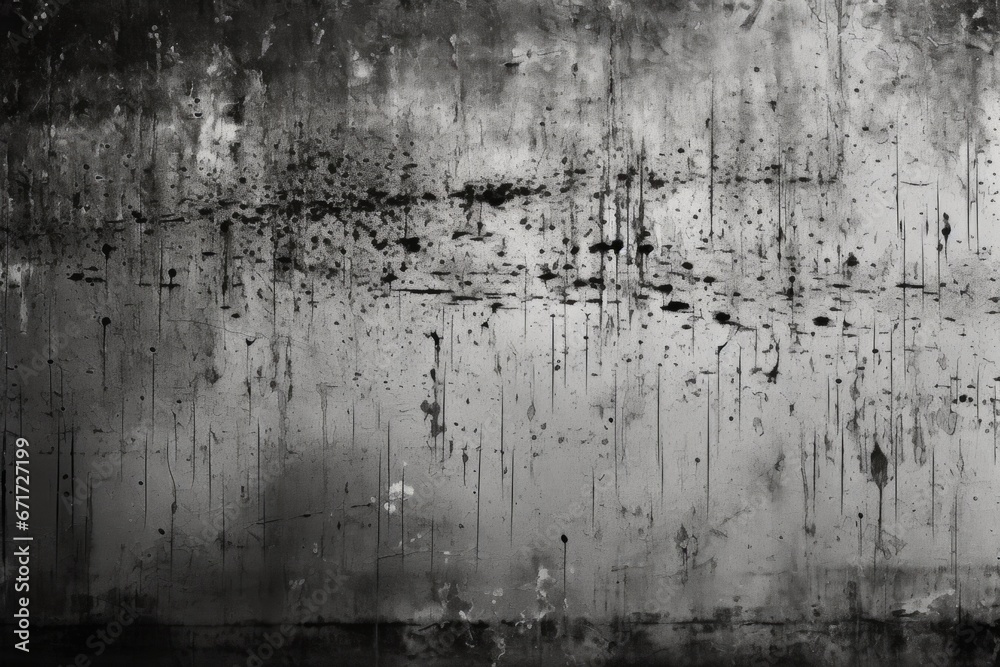 Poster A black and white photo capturing the texture and grime on a dirty wall. This image can be used to depict urban decay or as a background for design projects.