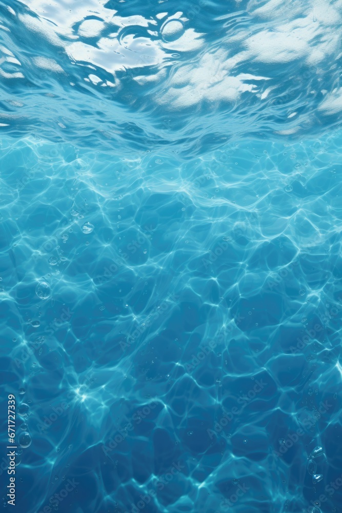 Poster a serene image of a blue water surface with gentle ripples and clouds overhead. ideal for nature-the
