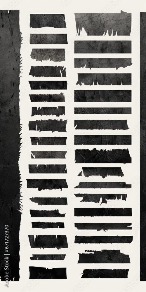 Poster A black and white photo showcasing torn pieces of paper. This versatile image can be used for various design projects.