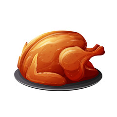 Roasted chicken. Chick meat prepared at grill.Vector illustration