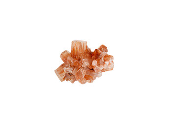 aragonite mineral stone macro on white background