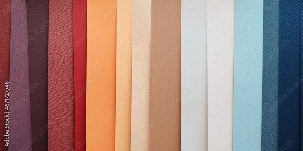 Poster A close-up view of a bunch of different colored paper. This versatile image can be used for various projects and designs.
