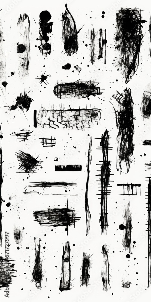 Poster A black and white drawing showcasing a collection of different objects. This versatile image can be used for a variety of purposes.