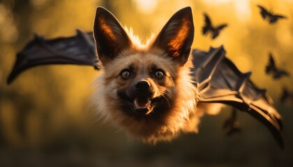 Photo of a flying Flying Fox