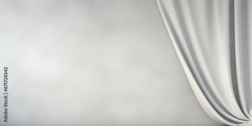 Fototapete A simple and minimalistic image of an empty room with a curtain on the wall. This versatile image can be used in various design projects.