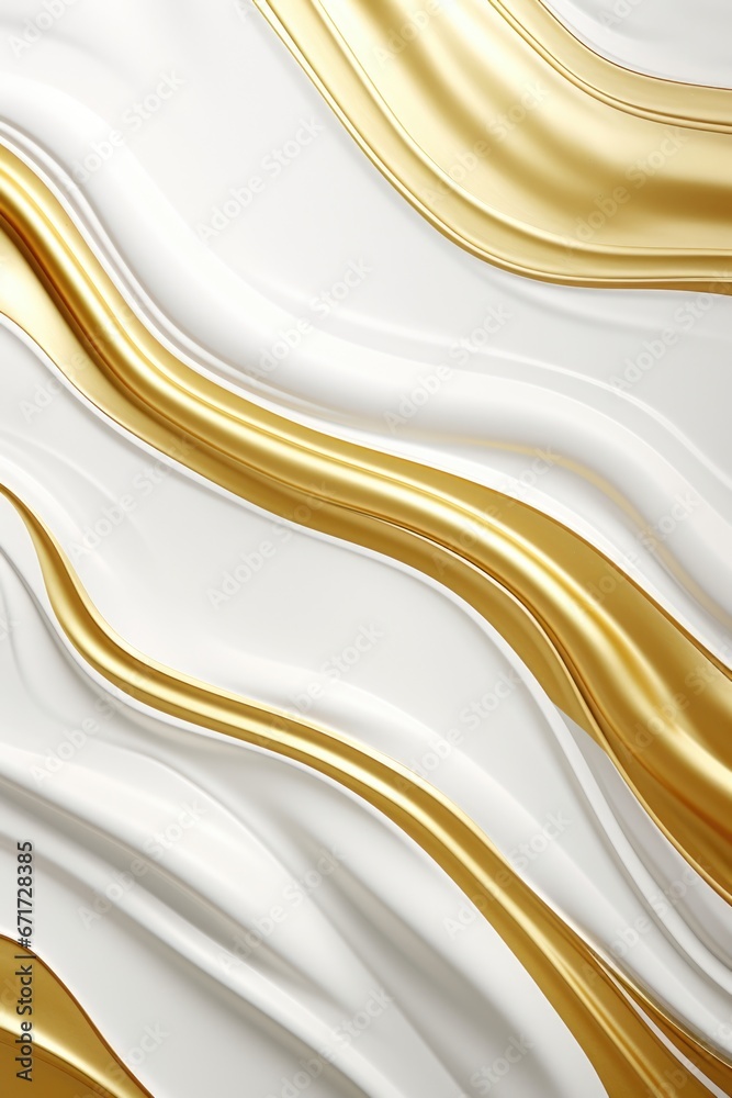 Poster A white and gold background with wavy lines. Suitable for various design projects.