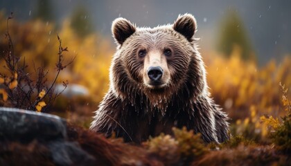 Obraz premium Photo of a Majestic Grizzly Bear in the Wilderness