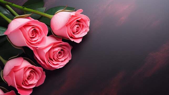 pink roses HD 8K wallpaper Stock Photographic Image 