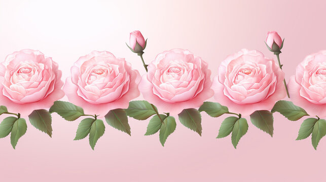 pink roses on white background HD 8K wallpaper Stock Photographic Image 