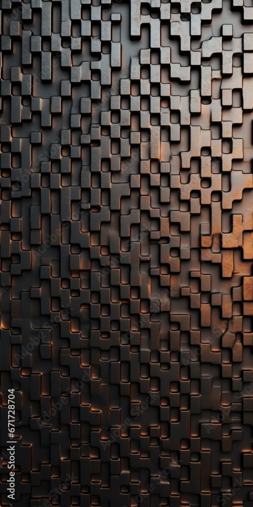 Poster A wall composed of squares of different sizes. Can be used as a background or texture for design projects.
