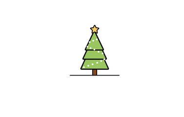 christmas tree on white background ,vector