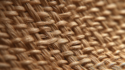 An uneven, bumpy background of a weaved jute fabric