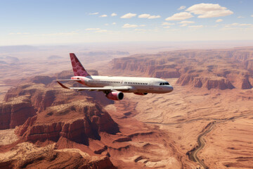 Airbus A320 on a sunny day over Petra Jordan