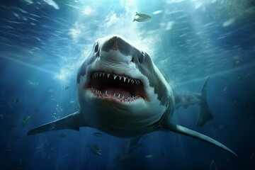 Underwater shark. Generative AI