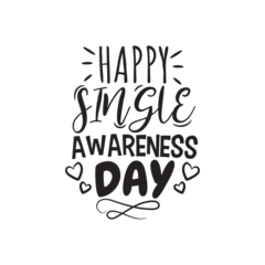 Foto op Canvas Happy Single Awareness Day Vector Design on White Background © Maslikhatul