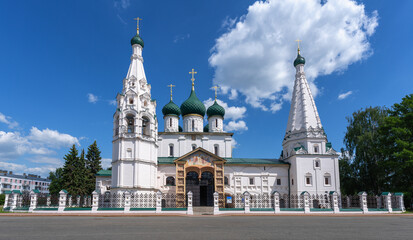 The Temple of Elijah the Prophet in Yaroslavl against the blue sky