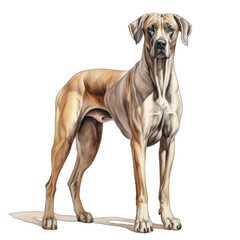 Great Dane Dog, isolated on white transparent background - obrazy, fototapety, plakaty