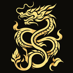 Thai naga, Chinese dragon symbol banner  for the New Year festival 2567 - Vector