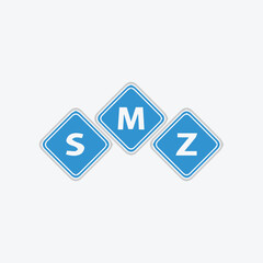letters smz logo design vector