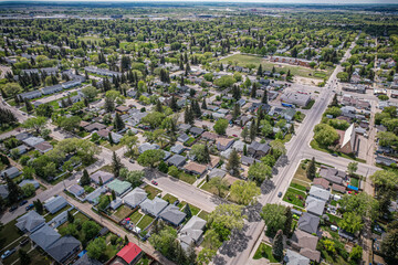 Aerial of the Queen Elizabeth Neighborhood in Saskatoon