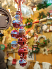 Traditional Christmas market with handmade souvenirs, Barcelona, Catalonia, Spain