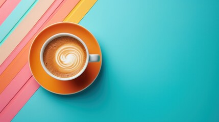 Cup of Coffee with Beautiful Colored Background
 - obrazy, fototapety, plakaty