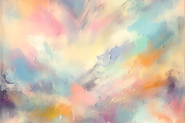 colorful pastel water paint background with abstract art on white paper