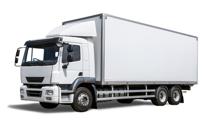 White goods truck isolated on transparent background, PNG