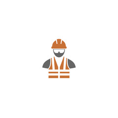 Construction Worker Icon isolated on white background