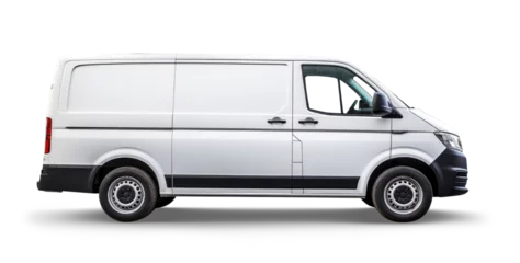 Fotobehang white van isolated from transparent background, Png © Miquel