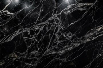 Detailed black marble stone texture. Generative AI