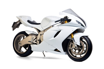 White road motorcycle isolated from transparent background