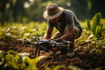 A Man Enjoying Flying a Remote Control Plane in a Beautiful Open Field