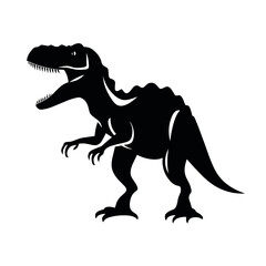 Silhouette eines T-Rex-Dinosauriers in Schwarz-Weiß