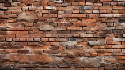 Obraz premium horizontal view of a rustic brick wall background AI generated