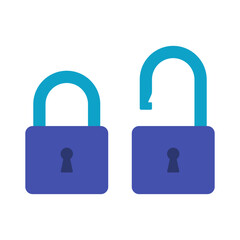 Padlock icon. Colored silhouette. Front side view. Vector simple flat graphic illustration. Isolated object on a white background. Isolate.
