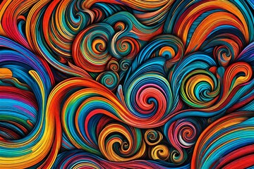 Fototapeta na wymiar abstract background with waves, Rainbow Swirls Abstract royalty-free stock illustration