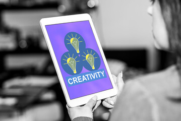 Creativity concept on a tablet