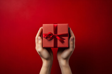Hands offering a beautifully wrapped gift, an expression of love, care, and thoughtful appreciation.