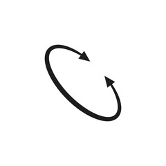 Dual double ended semi circle arrow. Semicircular round long two sided arrow. 