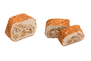 Sweet roll with nuts, turkish sweets.