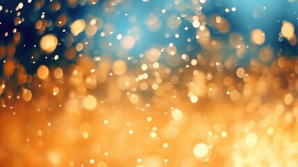 christmas bokeh abstract of sparks falling on the sky, in the style of light orange and light gold, abstract background of different colors and blurred lights - obrazy, fototapety, plakaty