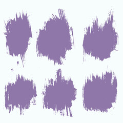 Ink abstract purple color vector brush stroke collection